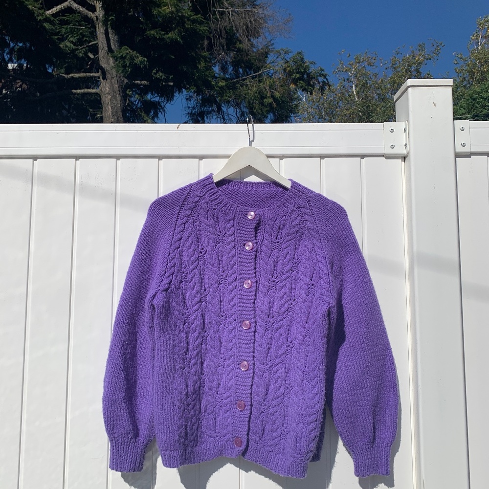 Vintage purple knit cardigan